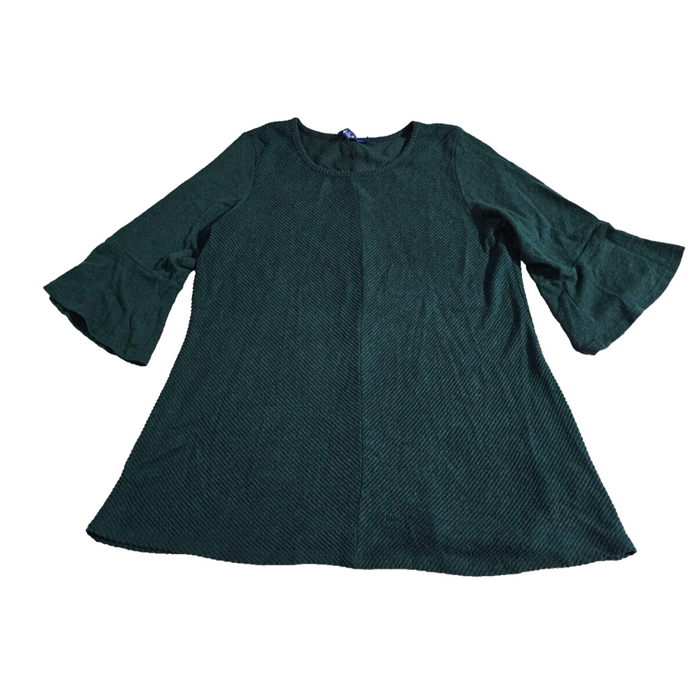 Apt 9 Emerald Green Pull-over Light Weight Sweater Womens SZ X-LARGE 3/4 Sleeve